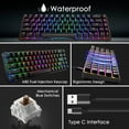 thumbnail image 4 of 60% Mechanical Gaming Keyboard Brown Switch Mini 68 Keys Wired Type C 18 Backlit Effects,Lightweight RGB 6400DPI Honeycomb Optical Mouse,Gaming Mouse Pad for Gamers and Typists (Black), 4 of 9