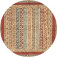 thumbnail image 1 of Ahgly Company Indoor Round Abstract Brown Oriental Area Rugs, 4' Round, 1 of 6
