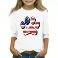 thumbnail image 2 of GERsome American Flag T-Shirts 3/4 Sleeves Graphic Tee for Toddler Girls Boys, Unisex Kids Crewneck 4th of July Patriotic Tops, 9-10 Years, 2 of 4