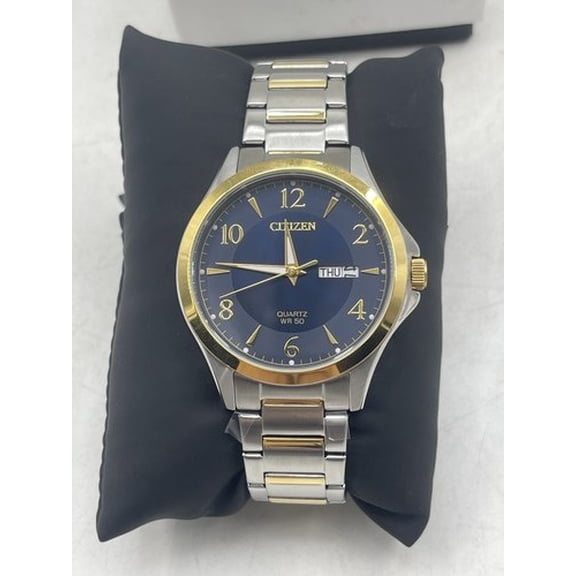 Citizen Men's 41MM Analog Quartz Watch Midnight Blue/Gold & Silver Steel