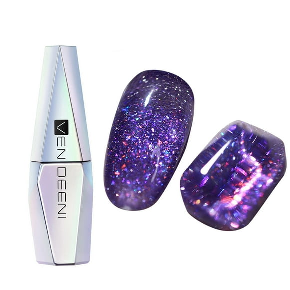 Fiudx Esmalte de Uñas En Acabado Diamante Star Sand, Color Reflectante Brillante, Brillo Duradero Hasta 30 Días, Ideal para Manicura Casera, 15 Ml.