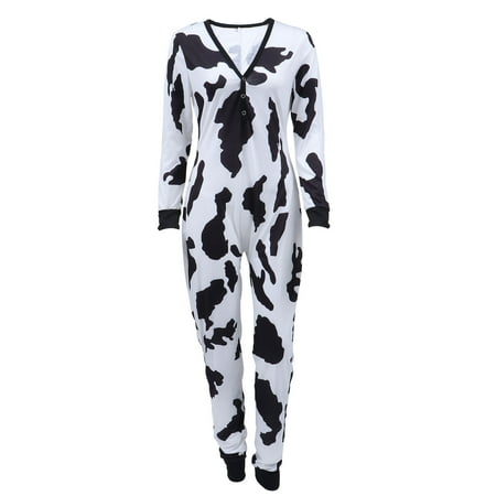 

1pc One-piece Cow Pajamas Fashionable Woman Sleepwear Stylish Adult Nightwear