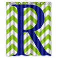 thumbnail image 1 of ABPHQTO Cortina de ducha con monograma Chevron Cortina de ducha impermeable 150x180 cm, 1 of 2