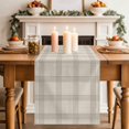 thumbnail image 2 of Grey Checkered Table Runner 90 Inches Long, Rustic Farmhouse Buffalo Plaid Cotton Linen Table Runners Dresser Scarves, Decorative Fabric Tabletop Scarf Furniture Cover for Home Dinner Party 13"x90", 2 of 9