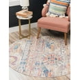 thumbnail image 3 of Unique Loom Basilica Collection Area Rug - Prado (8' Round Beige/Blue), 3 of 7