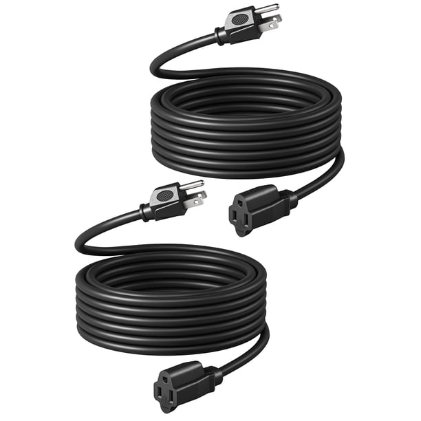 Cable de extensión DEWENWILS Outdoor 25 pies 14/3 SJTW, listado ETL, paquete de 2