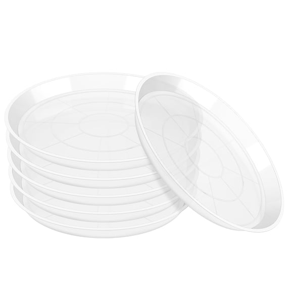 3 4 6 8 10 12 14 16 18 20 22 Inch Plant Saucer Pot Tray, 6 Pack Clear Plant Saucers for Indoors and Outdoors, Large Plastic Dish Suacer Water Drip Tray for Potted Plants Flowers (6 Inches)