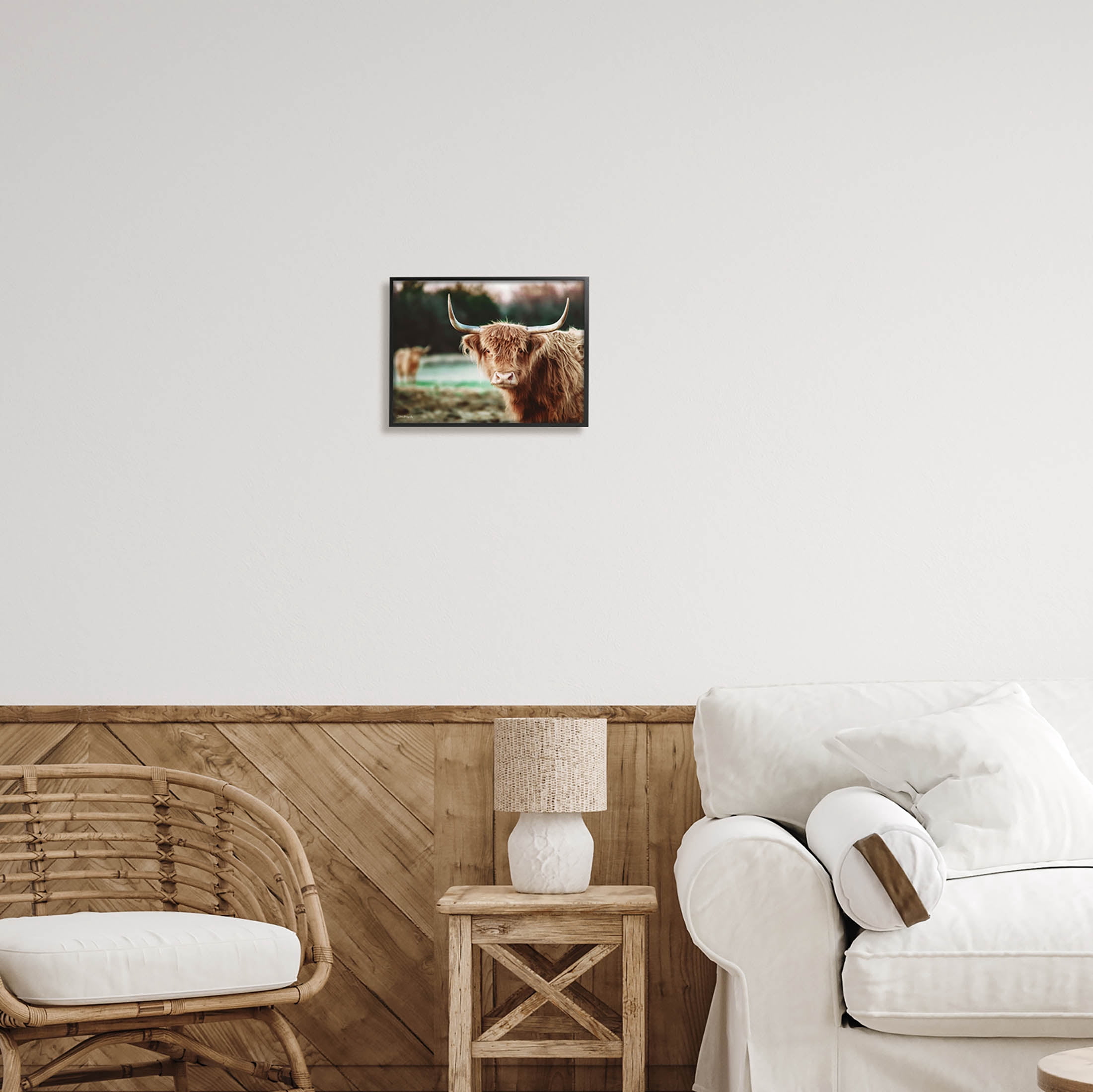 Stupell Industries Highland Cattle Gazing Photography Photograph Black Framed Art Print Wall Art, Design by Dakota Diener