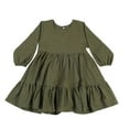 thumbnail image 2 of Robe pour Petites Filles 2-6 Ans Confortable et Respirante en Coton Robe Unie à Volants Automne Hiver, 2 of 7