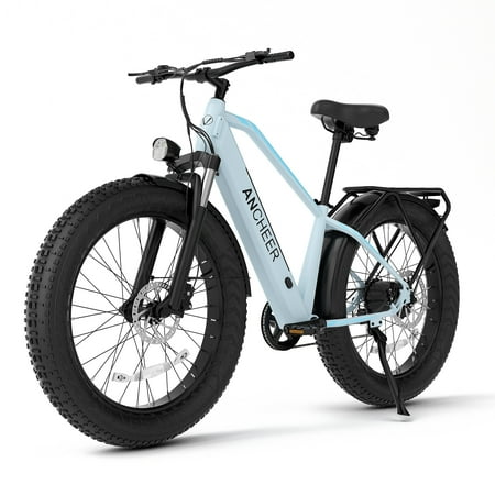 ANCHEER Electric Bike for Adults Peak 1000W Electric Bicycle 48V 15AH Battery Electric Bike 26" x 4.0" Fat Tire Mountain 28MPH 7 Speed Gears Electric Bike, Rear Rack,UL2849
