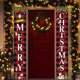 thumbnail image 1 of Pancarta Navideña para Puerta de Porche | Letrero de Tela de Feliz Navidad de 180 X 30 Cm | Pancarta de Bienvenida Navideña de Nailon con Copos de Nieve de Papá Noel y Renos para Decoración de Pared,, 1 of 6