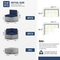 thumbnail image 5 of SUNCROWN Outdoor Patio Furniture Set 7 Piece Outdoor Sectional Sofa Grey Wicker Conversation Sofa Set with Coffee Table and Cushions (Dark Blue), 5 of 9
