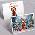 thumbnail image 3 of Merry Christmas Yorkshire Terrier Enjoys Woofmas Winter Xmas Holiday 7x5in Folded Greeting Card Yorkie Dog Lover Gifts Single Note Card with Envelope - 02022, 3 of 5