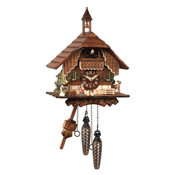 Quartz Cuckoo Clock Black forest house EN 429 Q