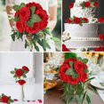 thumbnail image 4 of 25 Pcs Dark Wine Red Roses Artificial Roses Flowers with Leaves and Stems, Real Looking Fake Roses for DIY Wedding Bouquets, Centerpieces Arrangements, Party, 4 of 8