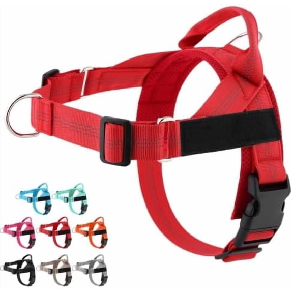 No-Pull Dog Harness for Comfortable Walking & Training, Reflective Adjustable Breathable Mesh Pet Vest, Easy On-Off Soft Padded Harness