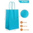 thumbnail image 2 of AZOWA Gift Bags Mini Kraft Paper Bags with Handles (4.7 x 2.4 x 6 in, Teal, 25 Pcs), 2 of 7