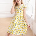 thumbnail image 2 of NIEWTR Robe d'Été pour Tout-Petites Filles, Coton Uni, à Volants, Manches Courtes, Robe Soleil, Tenue de Fête Douce pour Enfants (YE2, 8-9 Ans), 2 of 9