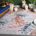 thumbnail image 2 of SAFAVIEH Cabana Jane Botanical Indoor/Outdoor Area Rug, Grey/Rust, 8' x 10', 2 of 17