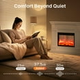 thumbnail image 7 of FURRYFECTION 43" Electric Fireplace with Mantel, 23" Freestanding Fireplace Heater TV Stand with Adjustable 3D Flame, Remote Control, 1500W, White, 7 of 7