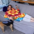 thumbnail image 3 of Rainbow Tie Dye Mandala Pattern Wearable Oversized Blanket,Wearable Blanket Hoodie for Adults,Cozy Hooded Blankets with Super Pockets,Super Warm Fuzzy Pullover for Women & Men, 3 of 6