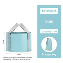 OEFNTAC 3.1-Gallon Collapsible Foot Soak Basin, 90°C Heat-Resistant Foldable Water Bucket with Handle, Portable Travel Foot Bath Bag for Spa Pedicure Camping Fishing, 12x8in