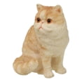 thumbnail image 2 of Realistic Feline Orange Tabby Kitty Cat Kitten Sitting Mini Figurine Glass Eyes, 2 of 8
