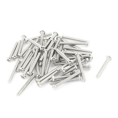 

50 Pcs M2x16mm Stainless Steel Round Head Machine Screws Bolts