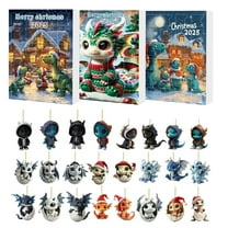 kladzum Advent Calendar 2025, 24 Days Surprises Gift for Family Acrylic Decorations Christmas Holiday Countdown Gifts Christmas Party Advent Calendars