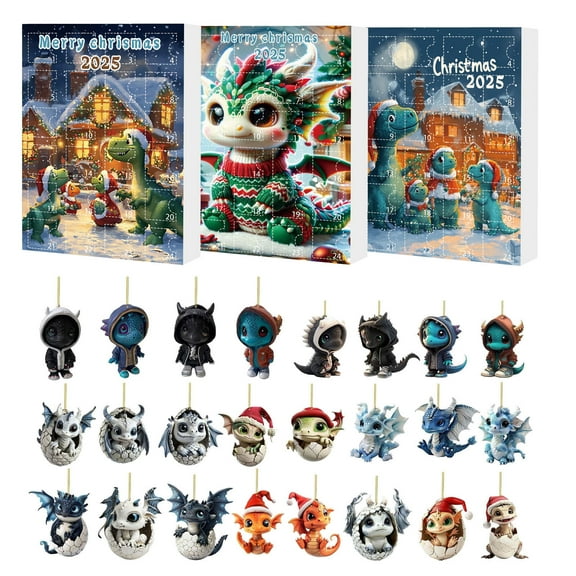 kladzum Advent Calendar 2025, 24 Days Surprises Gift for Family Acrylic Decorations Christmas Holiday Countdown Gifts Christmas Party Advent Calendars