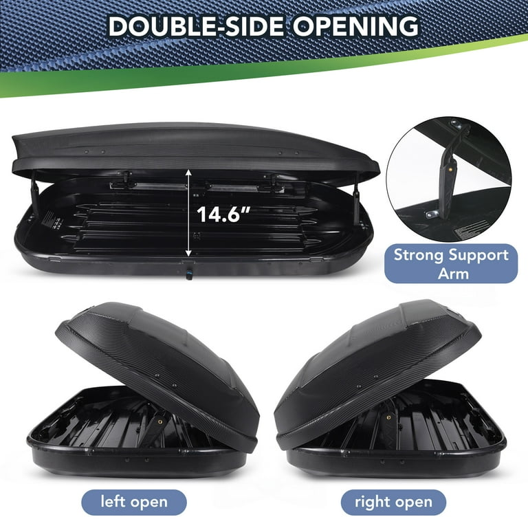 HOMEFAN Rooftop Cargo Box Carrier Dual Side Opening Roof Mount