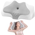 thumbnail image 1 of WOROAO Almohada Cervical para Aliviar el Dolor de Cuello, Almohadas de Memory Foam para Lado Trasero Ortopédico Ergonómico, Mejor Regalo, Tamaño Queen, Gris, 1 of 8