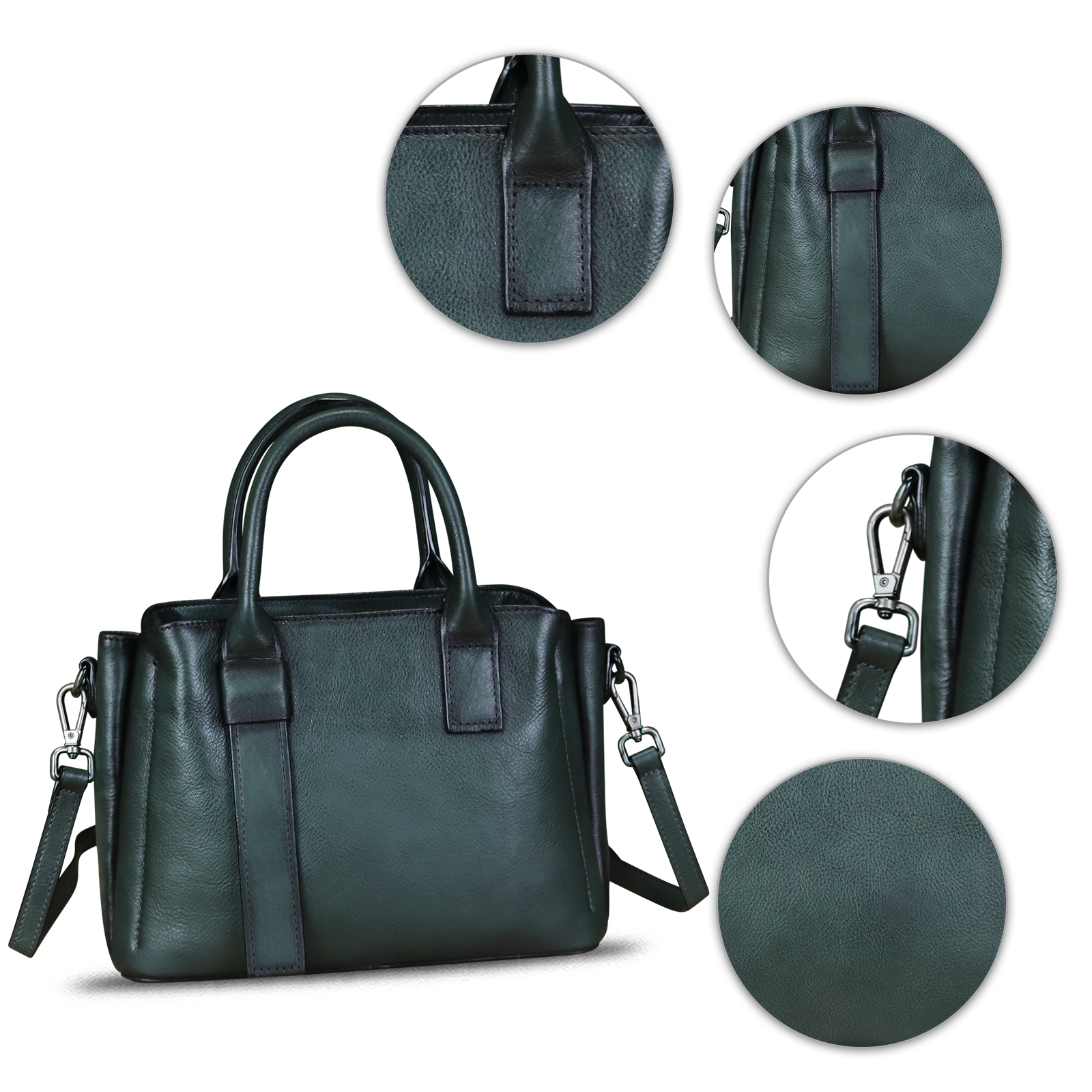 Genuine Leather Purses and Handbags Women Vintage Shoulder Bag Crossbody Satchel