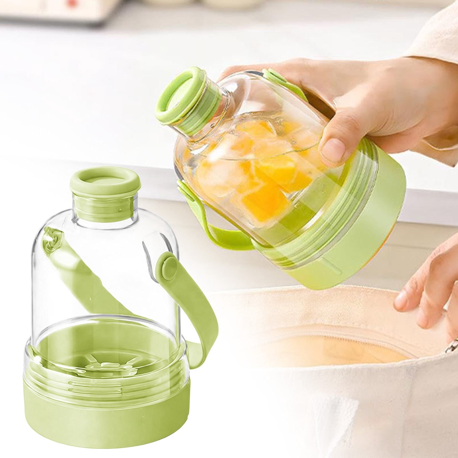 2-in-1 Ice Cube Bottle, Easy Press Ice Tray Water Bottle, Portable Ice Maker Kettle, Leak Proof Lid Ice Bottle, Touch-Free Vertical Ice Maker, Freezer Ice Cube Bottle, Reusable Ice Making Bottle