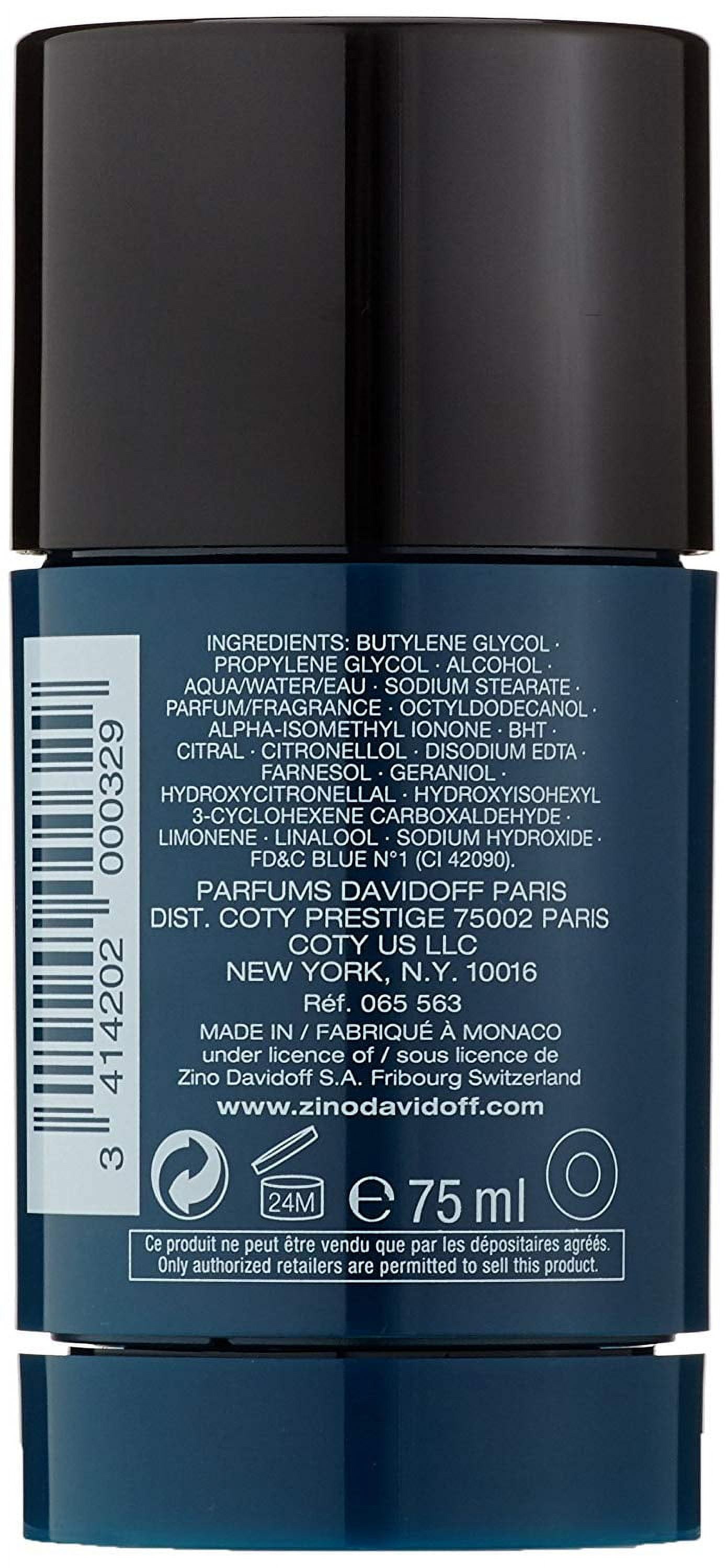 Davidoff Cool Water Alcohol Free Deodorant Stick for Men, 2.4 oz SEALED (3 PACK)