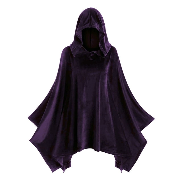 Cape de Mode pour Femmes Cape à Capuche Manteau Chandail en Molleton Assorti Halloween