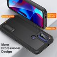 thumbnail image 4 of for Moto G Play (2023) Case with Kickstand, [10FT Military Drop Protection] Rugged Heavy Duty Hard PC+Soft Silicone Rubber Bumper Hybrid Triple-Layer Case for Motorola Moto G Play (2023),
Black+Black, 4 of 9