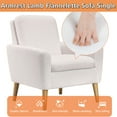 thumbnail image 5 of Dazone Modern Accent Chair, Single Sofa Comfy Sherpa Teddy Fabric Upholstered Arm Chair Club Chair, For Living Room, White, 5 of 8