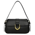 thumbnail image 1 of Bolso Hombro Retro para Mujer Bolso Femenino Color Sólido Cuero PU (Negro), 1 of 9