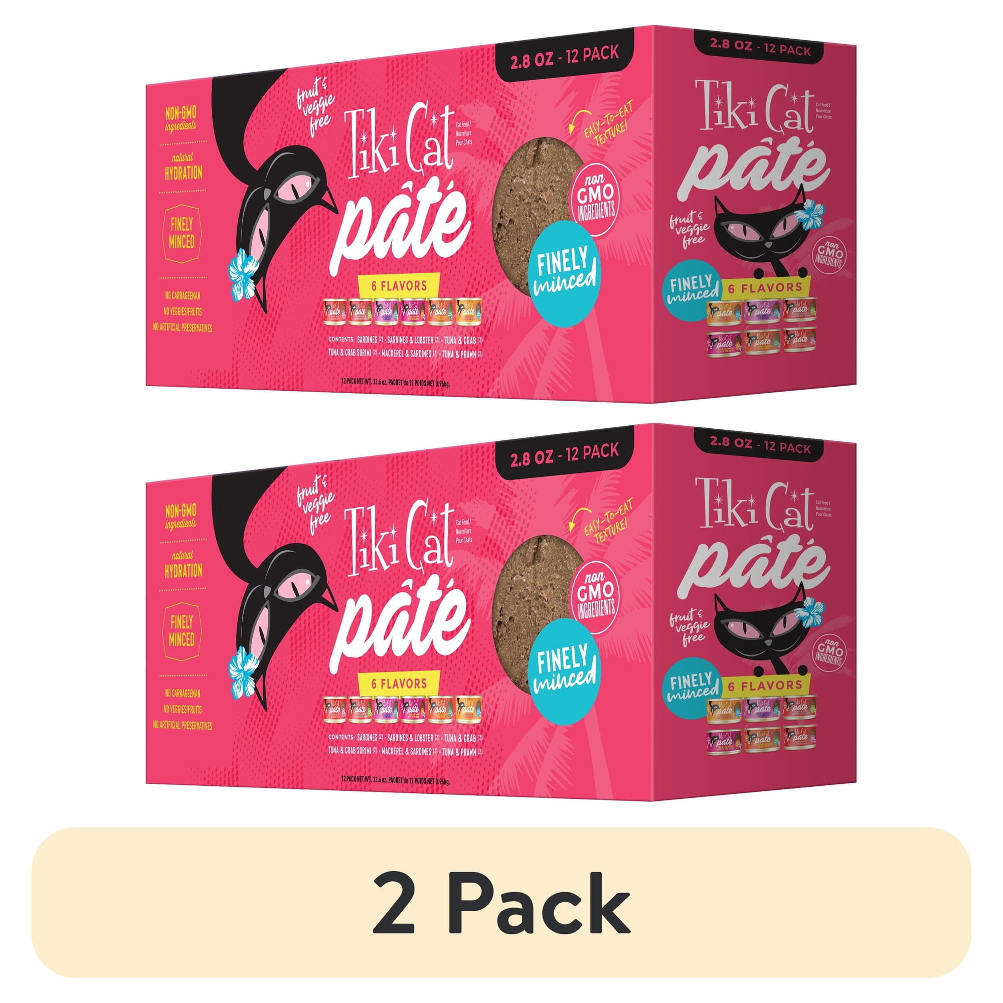 (2 pack) Tiki Cat Grill Pate Wet Cat Food, Variety Pack, 2.8 oz. Can (12 Count)