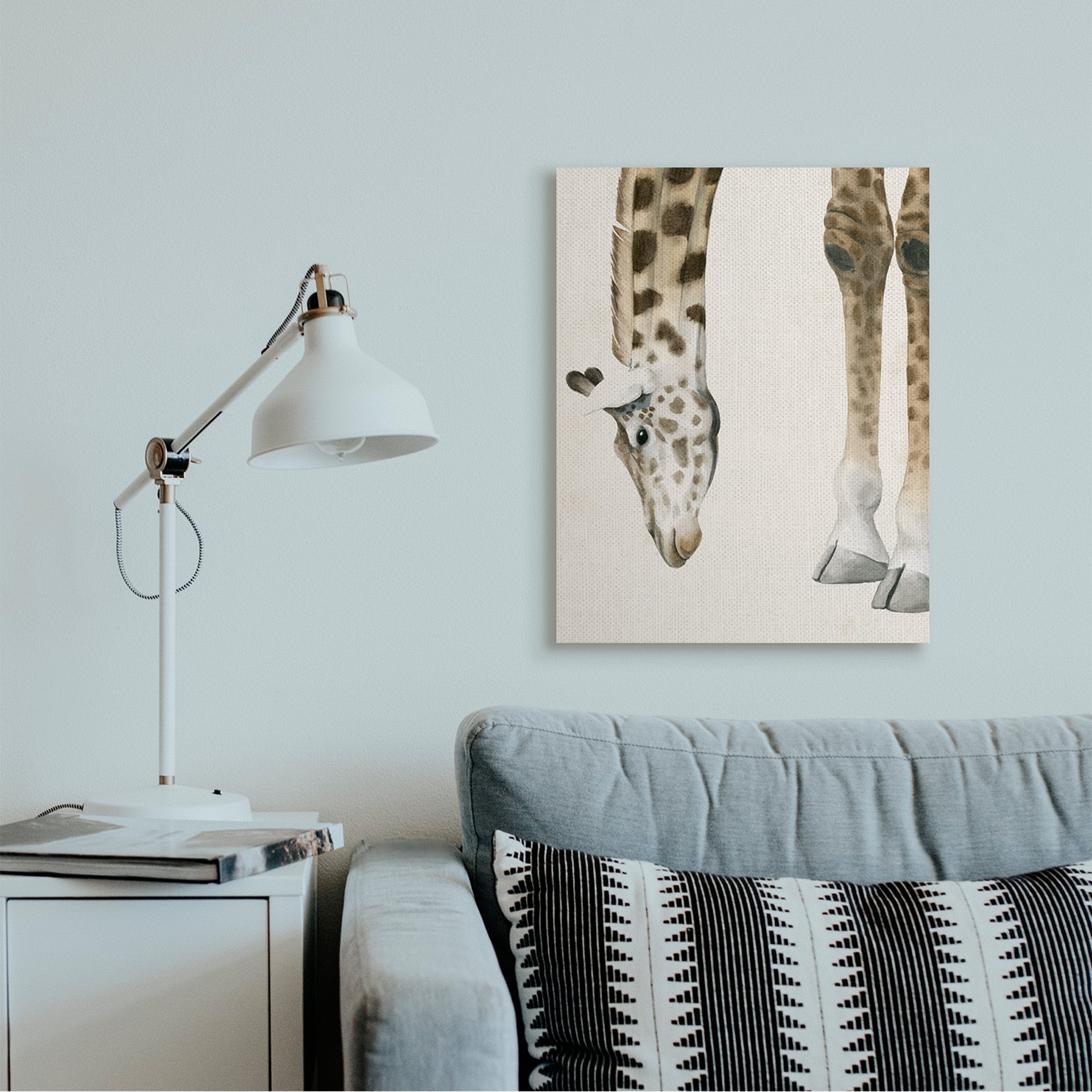 Stupell Industries Giraffe Grazing Safari Animal Hoof Detail Canvas Wall Art by Grace Popp