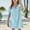 Light Blue, variant on Girls Solid Color Casual V Neck Button Short Sleeve Dress Stretchy Comfortable Playwear Outfit For School Vacation Party Daily Wear Party Games Beach Vacation Play(Green,6Years)
