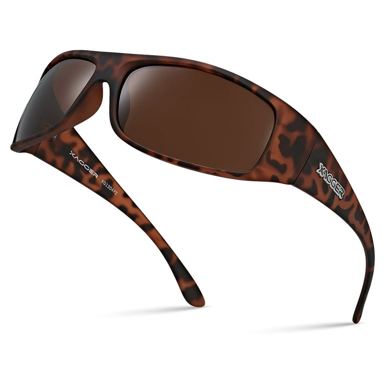 Xagger Polarized Wrap-Around Sunglasses, Brown Lens photo 1