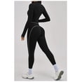 thumbnail image 4 of PISONIC Womens Two Piece Tracksuit Set Long Sleeve Zipper Jacket with Athletic High Waist Leggings Workout Outfit, 4 of 5