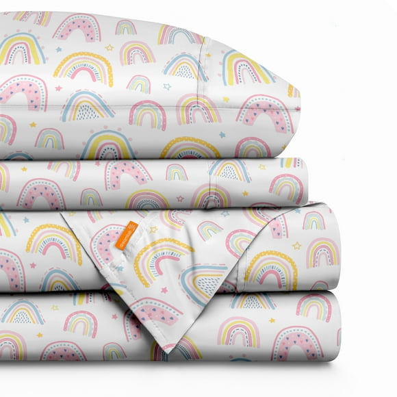 Dreamlab Kids Juego de Sábanas Infantiles, Microfibra Suave | Diseño Estampado para niña | 3 Piezas. (Tamaño Individual, Arcoíris)