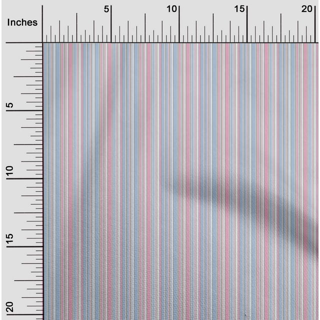 oneOone Cotton Silk Fabric Multicolor Stripe Print Fabric By The Yard 42 Inch Wide