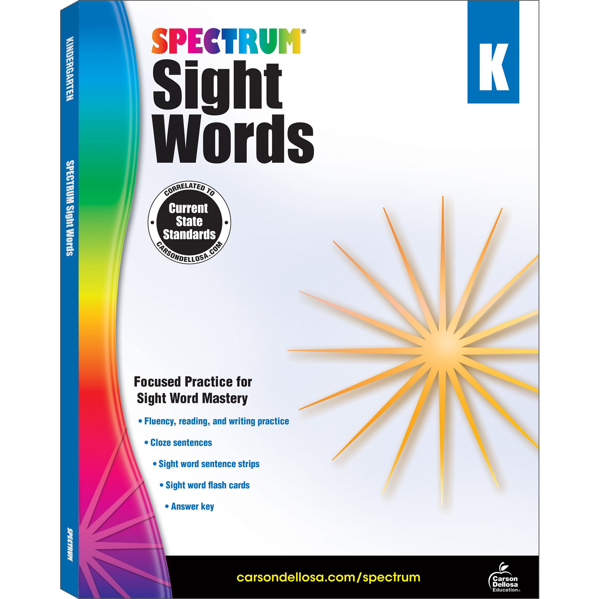 Spectrum Sight Words Workbook (160 pages) Grade K