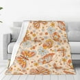 thumbnail image 2 of Retro 70s 60s Floral Hippie Summer Groovy Butterfly Blanket Boho Natural Colours Flowers Pink Valentine Day Gifts for Girls Women Soft Flannel Throw Blanket for Bed Home Sofa Decor 60"X50", 2 of 6