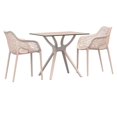 thumbnail image 1 of Air XL Dining Set with 2 Arm Chairs White, 1 of 4