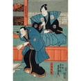 thumbnail image 3 of Utagawa Kunisada (Toyokuni III) 18x24 Black Modern Framed Museum Art Print Titled - Acri Mando Sapul - I as Mumata Janai, Bando Takesabur - I as Ogur Soto (1851), 3 of 5